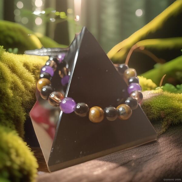 Amulette en collier de cristaux naturels